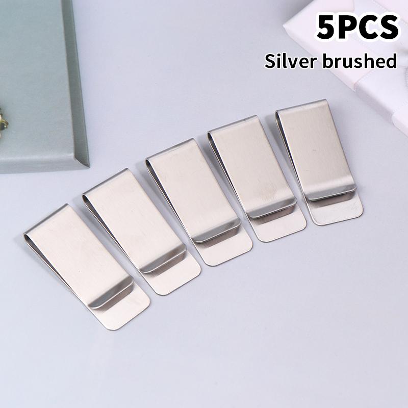 5 Piezas Clip de Dinero Metálico Delgado Simple Portátil Multifuncional Clips para Tarjetas de Visita Billetera para Hombre Soporte para Tarjetas de Visita Cartera Pinza para Efectivo