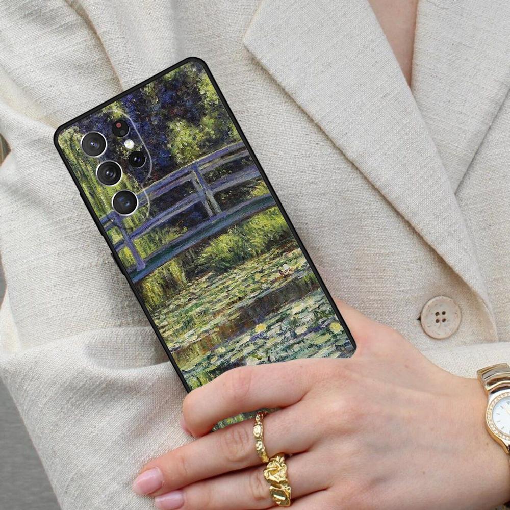 Claude Monet Garden Lotus Bridge Cell Phone Case for Samsung Galaxy S26 Ultra S25 S24 S23 S22 S21 S20 Note10 Cover