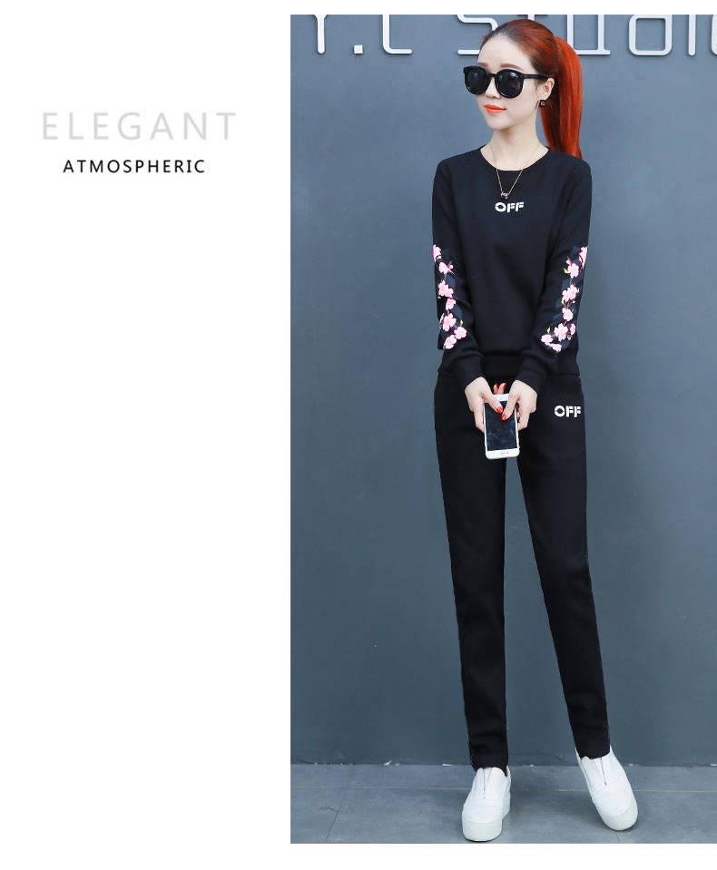 Trendy Spring/Summer 2025 Plus Size Women's Round Neck Sweatshirt & Long Pants Set