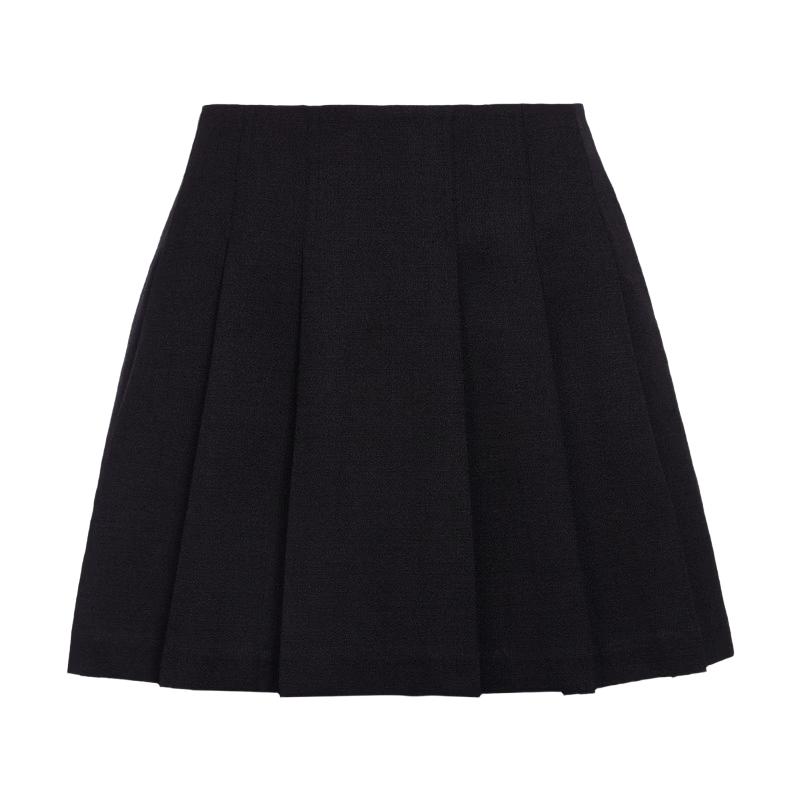 Lancy Commuter Style Pleated Mini Skirt XL чёрный