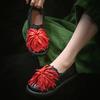 Johnature Genuine Leather Comfortable Ethnic Style Slip-on Shoes Versatile Soft Soled Women's Flat Shoes