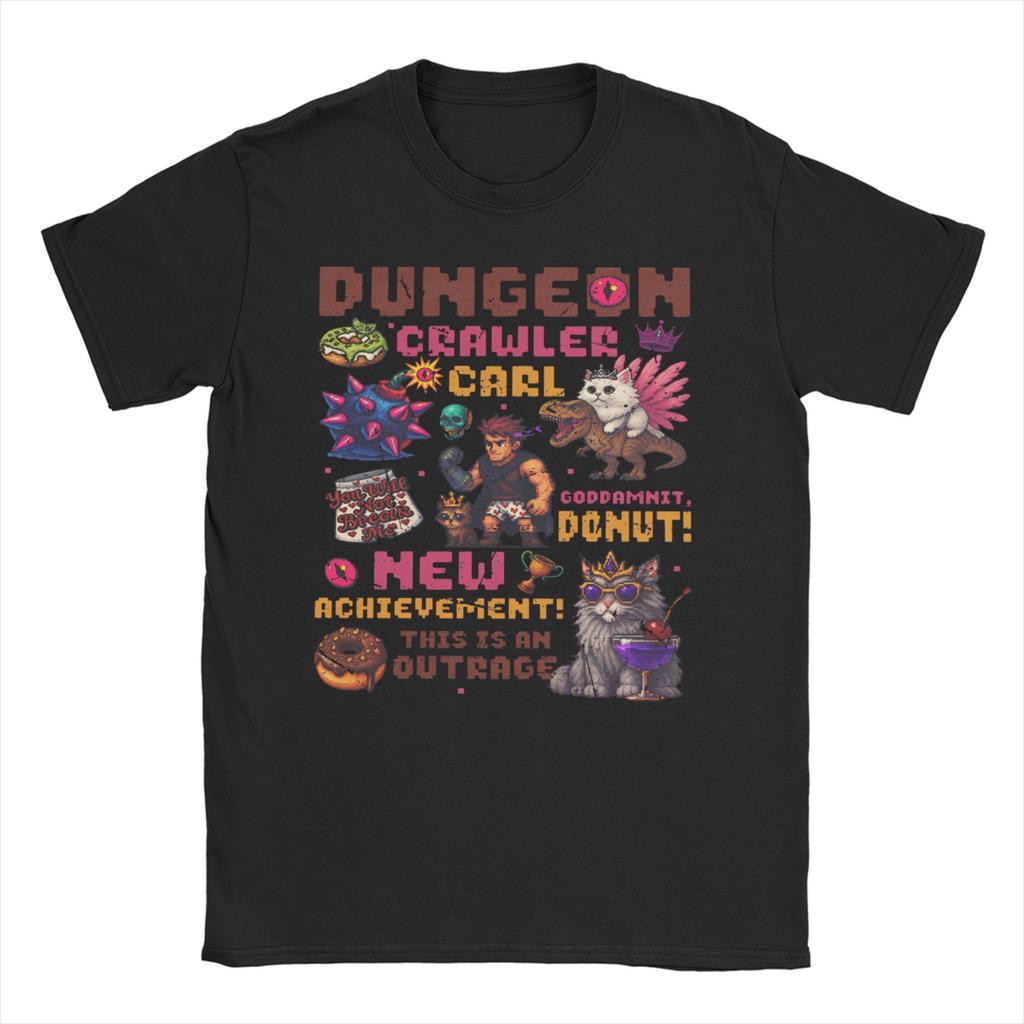 Dungeon Crawler Carl T-Shirt Unisex Baumwolle Lustige T-Shirts Rundhals T-Shirts Kurzarm Kleidung Bedruckt