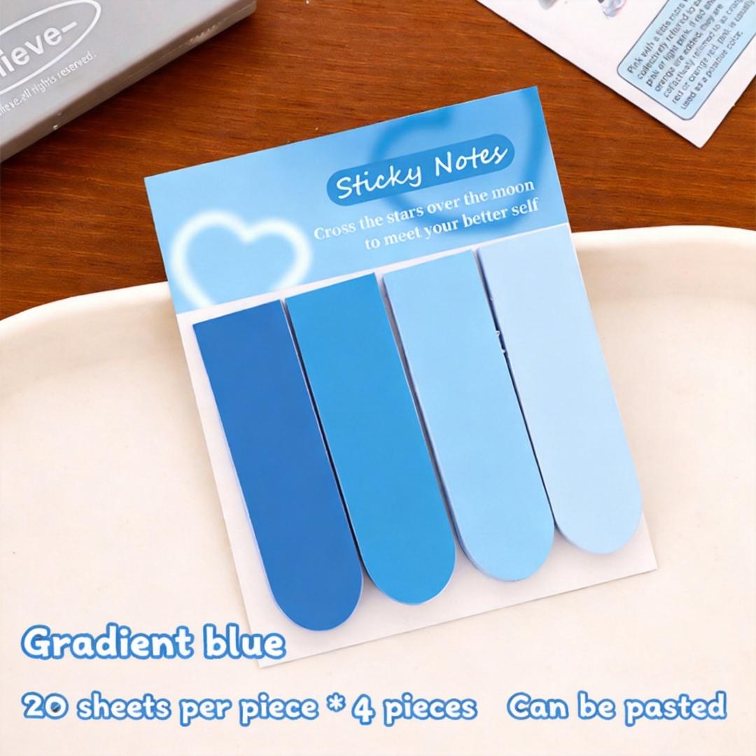 

Gradient Sticky Notes Aesthetic Self-Adhesive Memo Pad Sticky Notes Set Compact Removable Page Markers For Notebook Stationery синій