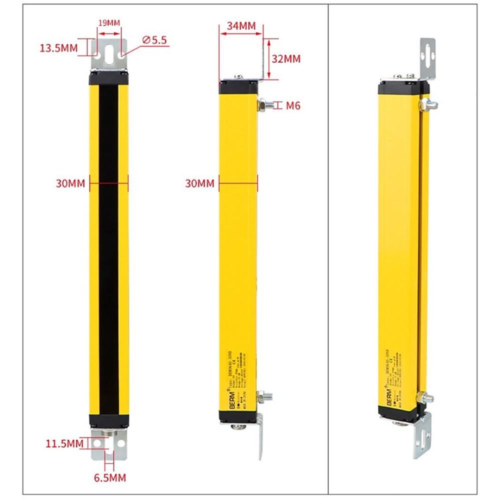 4/6/8/10/12 Beam Light Curtain Sensor Switch Safety Light Grating Security Device