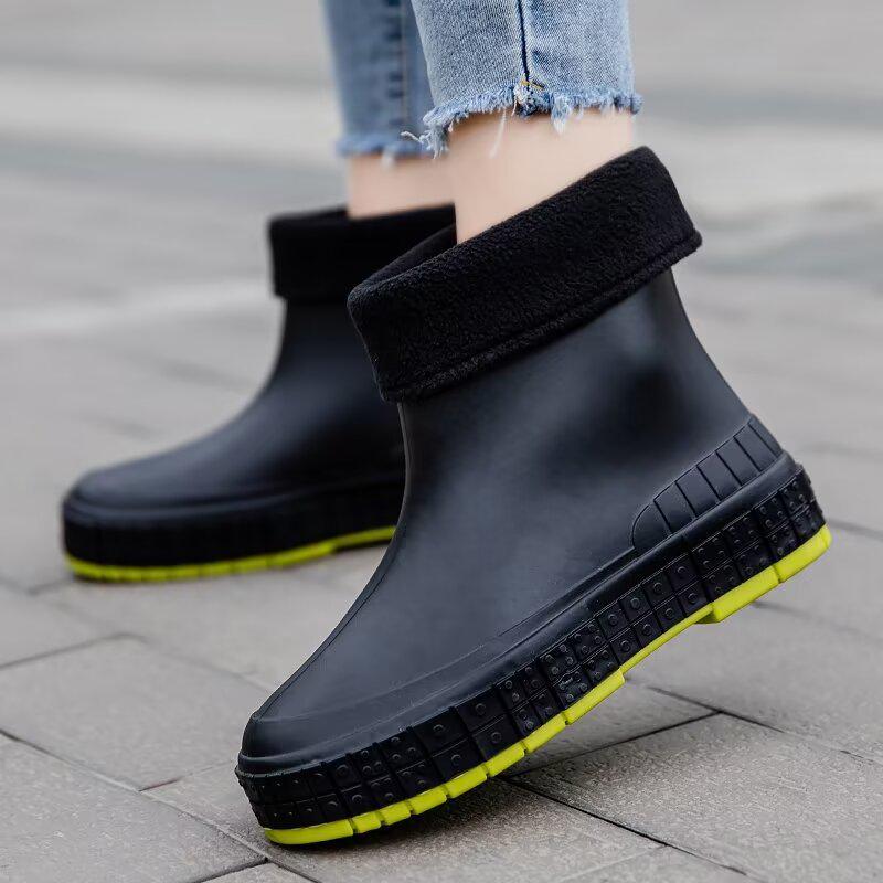 Japanese Style Women's Lightweight Waterproof Galoshes - Non-Slip Short Ankle Rain Boots