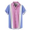 Men'S Casual Lapel Beach Holiday Wear Fashion Shirt Hawaiian Short-Sleeved Shirt