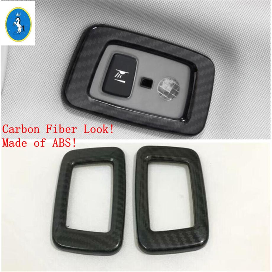 ABS Car Front + Rear Seat Roof Reading Lights Lamps Cover Trim For VOLVO XC40 2018 - 2025 Matte / Carbon Fiber Look Accessories