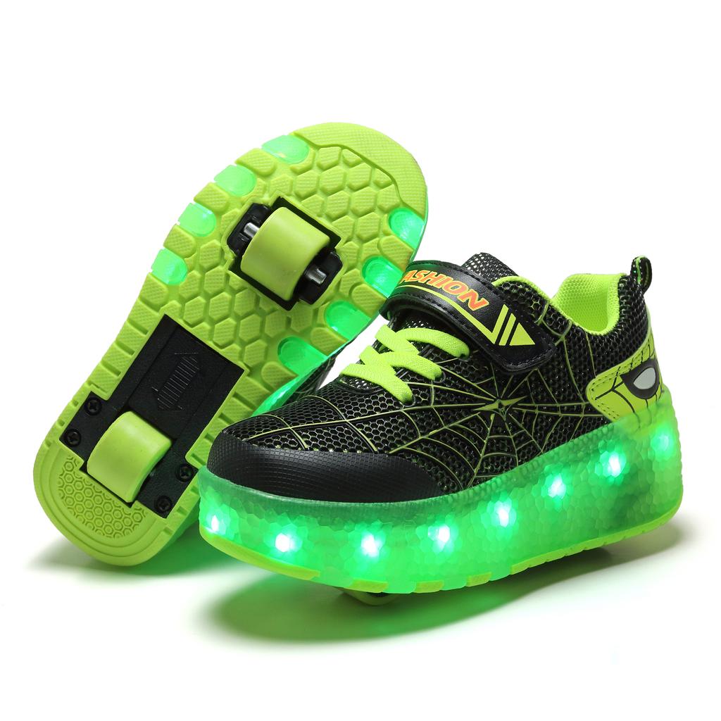 Rollschuhe für Jungen und Mädchen mit LED-Beleuchtung, USB-Ladefunktion, Kinder-Rollschuhe, Freizeit-Skateschuhe, Sportschuhe, Kinder-Sneaker