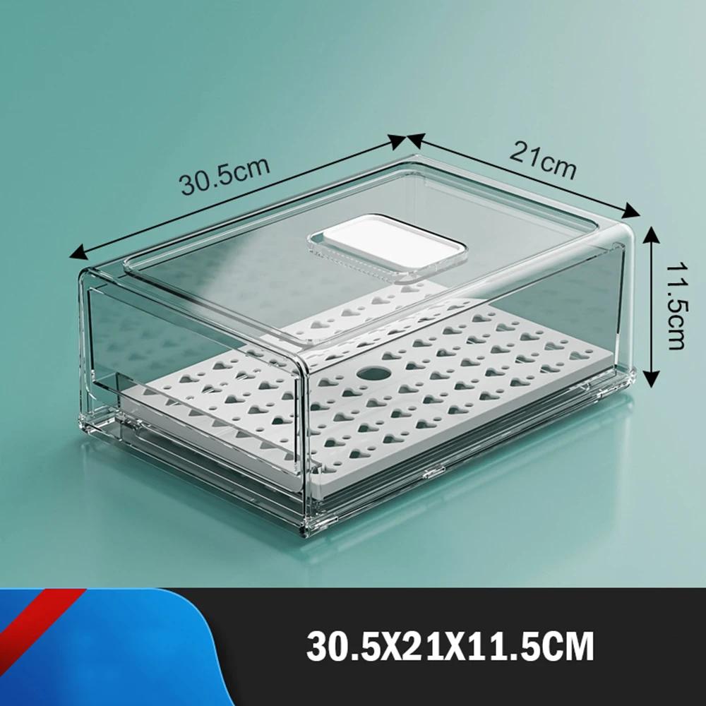 Refrigerator Drawer Storage Partition Board Storage Box Vegetable and Fruit Home Kitchen Preservation Box Transparent Sorting