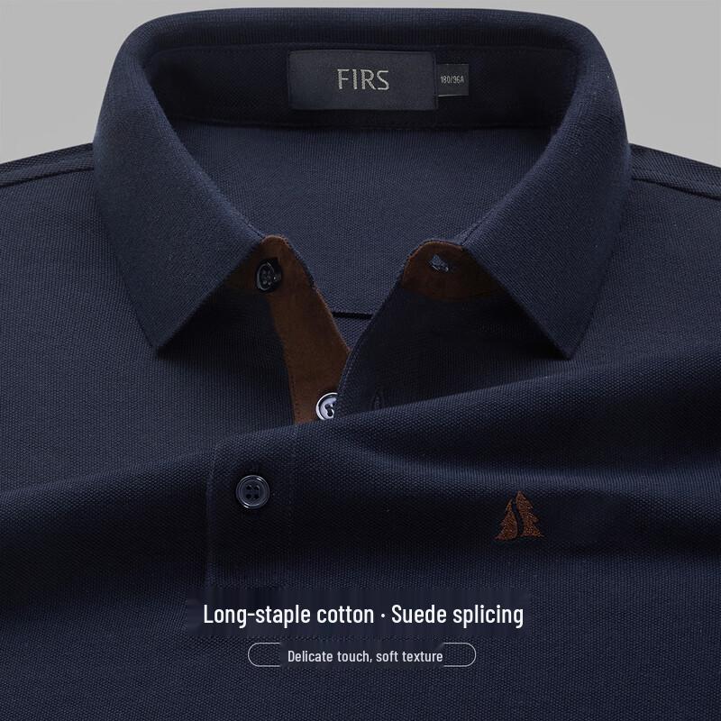 

Shanshan Men s Pure Cotton Suede Placket Polo Long-Sleeve T-Shirt 180/96A