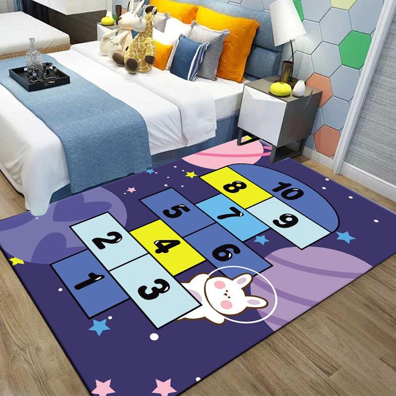Children s game crawling carpet cartoon animal number grid game puzzle carpet bedroom children s room decorative floor mat 40x60cm