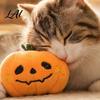 Plush Cat Toy Halloween Theme Toy Soft Ghost Bat Pumpkin Cute Stuffed Chew for Indoor Cats Boredom Relief Holiday Pet Photography Props
