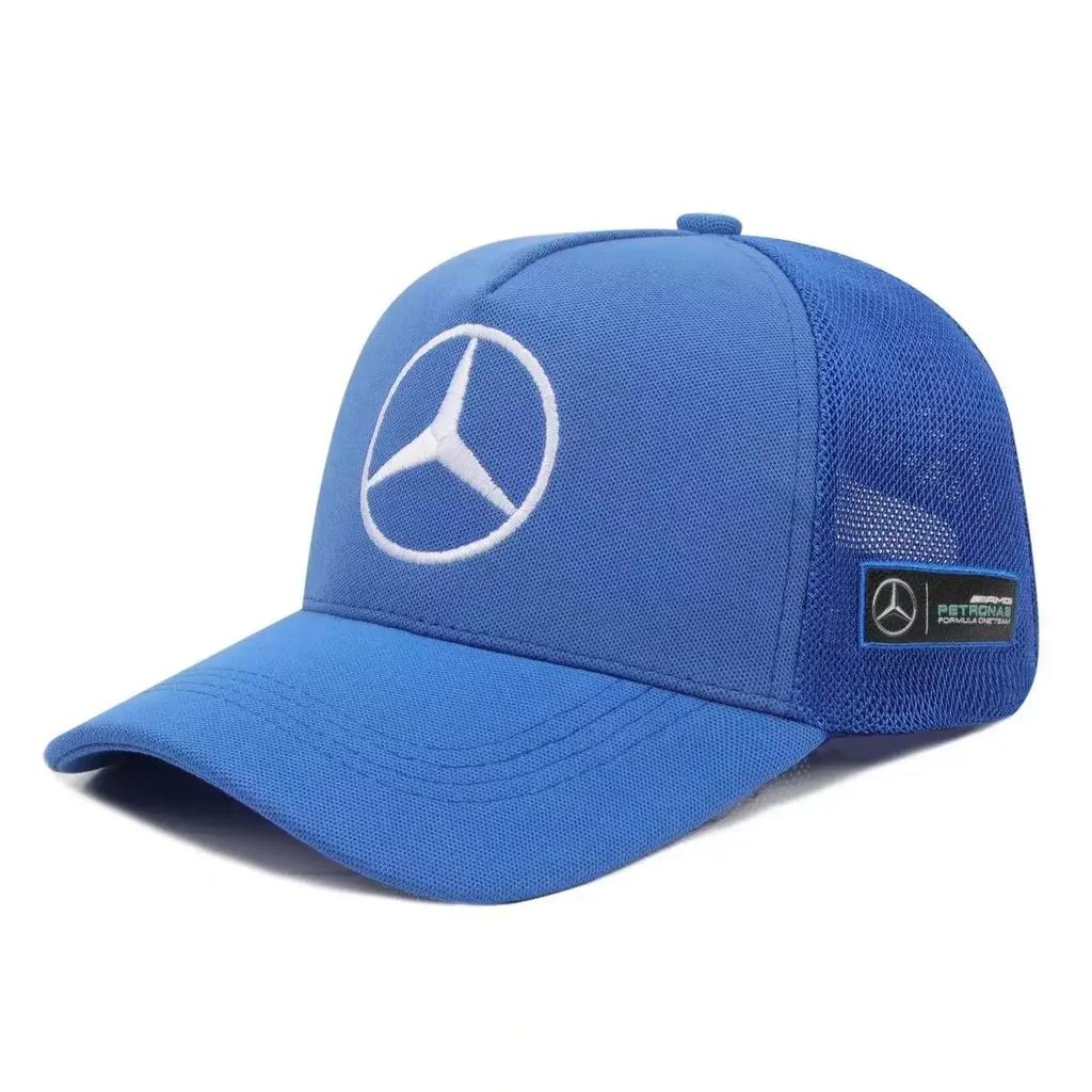2025 Heißer Modischer Leder-Netzstoff-Hut Snapback Trucker Outdoor Sport Laufen Verstellbare Baseballkappe Für Mercedes Benz B/C/E/S-Klasse