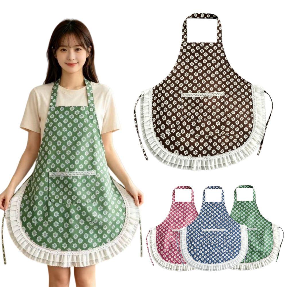 Lace Design CookingApron Stain-proof Work Clothes New Ruffled Trim Apron  Home Use