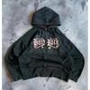 Y2K Skeleton Zip Hoodie 90s Retro Print Loose Fit Streetwear Unisex