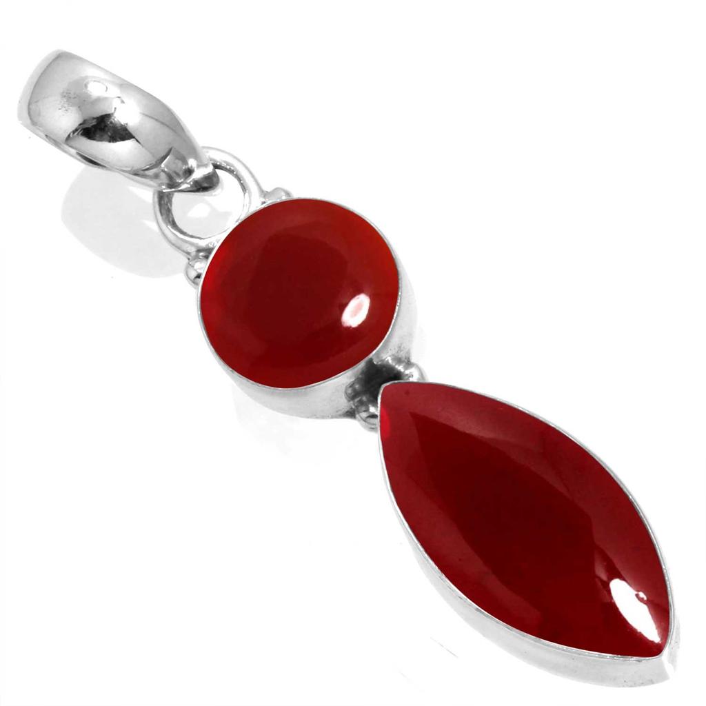 925 Sterling Silver Pendant Women Handmade Jewelry Valentine's Day Gift Amber Amethyst Black Onyx Carnelian Garnet Quartz Green Onyx Gold Stone