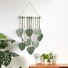 Decoração de parede grande boho macrame fio artesanal tecido arte da parede tapeçaria pendurado na parede com penas falsas para decoração de casa