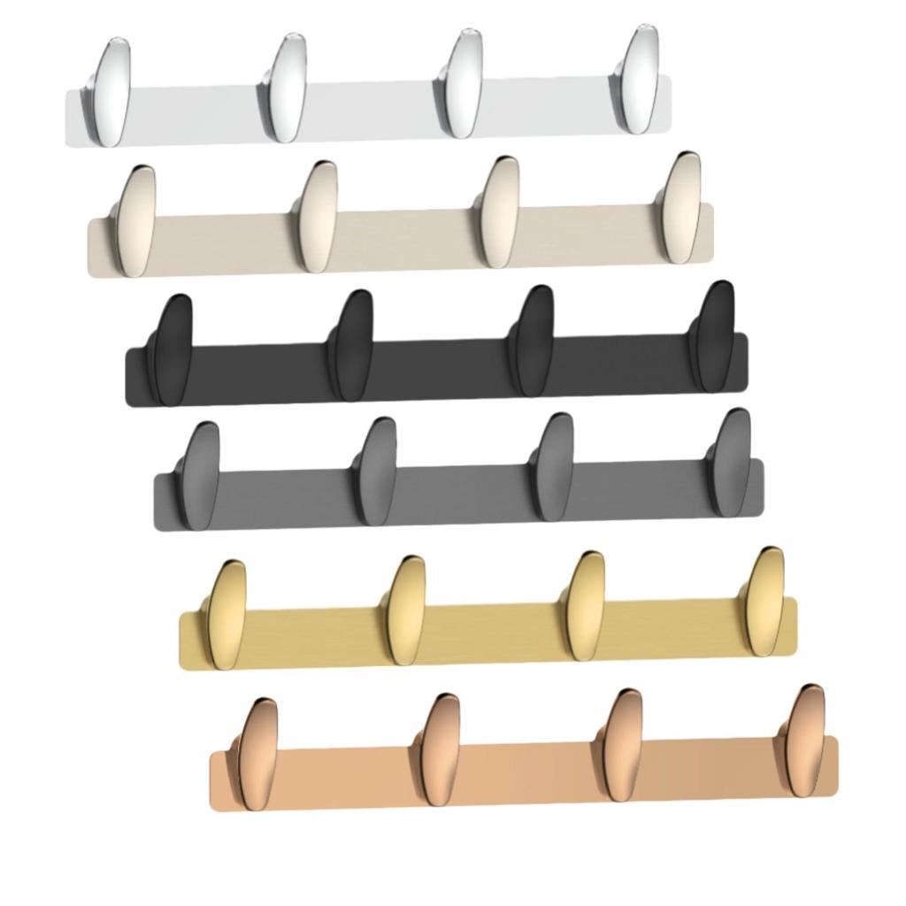 Zinc Alloy Multi-Hook Wall-Mounted Coat and Towel Rack for Kitchen and Bathroom