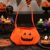 Candy Holder for Kids Halloween Pumpkin Bag Kids, Small Trick or Treat Bucket, Reusable Soft Face Basket with Handle Party Decoration
