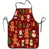 1pc Christmas Apron, Featuring Santa Claus, Gingerbread Man, And Snowman Designs, Made of Durable And Easy-To-Clean. It Has an Adjustable Waist Tie, S