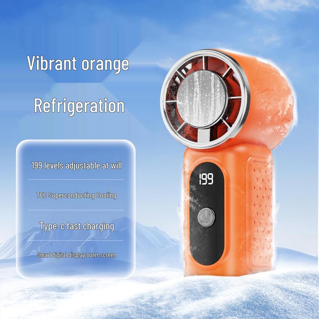 Southeast Asia Mini USB Rechargeable Cooling Fan with Digital Display and Portable Ice Pack