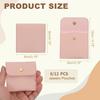 6/12 PCS Premium PU Leather Jewelry Pouch – Square Snap Button Travel Case for Earrings, Rings & Necklaces, Compact Organizer