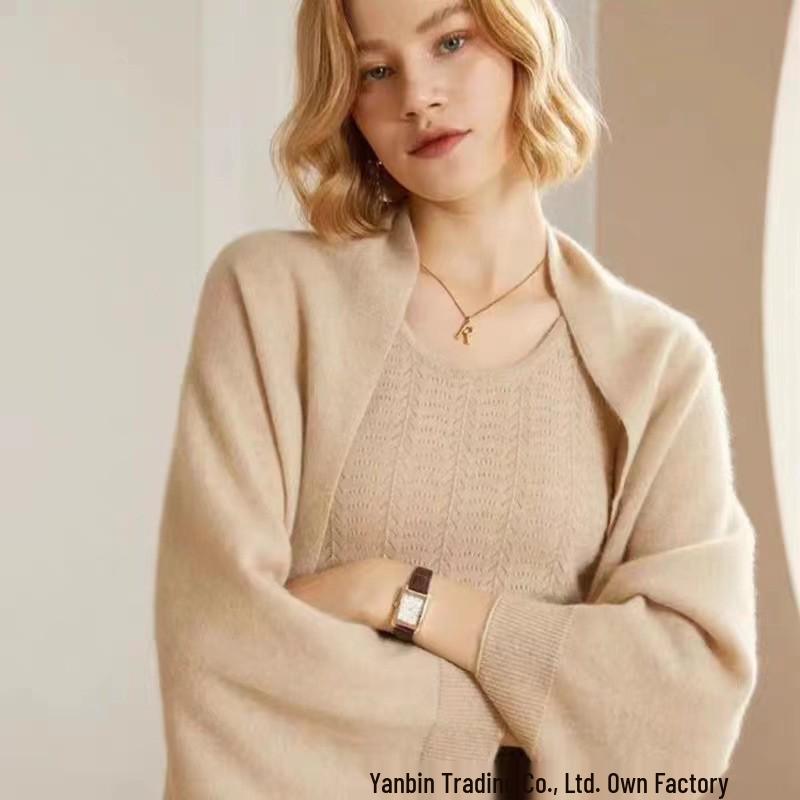 Pure Wool Flat Shawl Scarf - Warm Cashmere Blend Cape