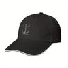 Anchor Print Baseball Cap Nautical Vintage Polyester Adjustable Summer Casual Sports Cap