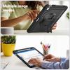 For iPad Air 11 (2025) M3 A3266/(2024) M2 A2902 Case Rotating Kickstand PC + TPE Shockproof Tablet Cover with Hand Strap