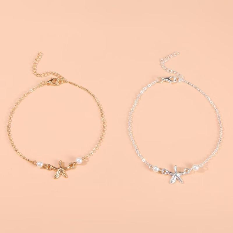 Trendy Gold Silver Color Pearl Star Accessory Anklets for Women New Sexy Beach Chain Anklet Foot Ornament Shoes Barefoot Gifts