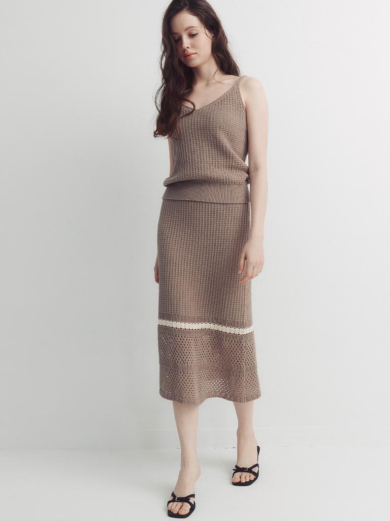 SEPTEMBER TWENTIETH Sleeveless Knit Set (Brown)