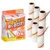 Gekiochi-kun LEC Adhesive Cleaner Tape 6 Rolls Spiral-Cut Strong Type Universal Lint Roller Refill 90 Wraps for Dust Hair Pet Fur