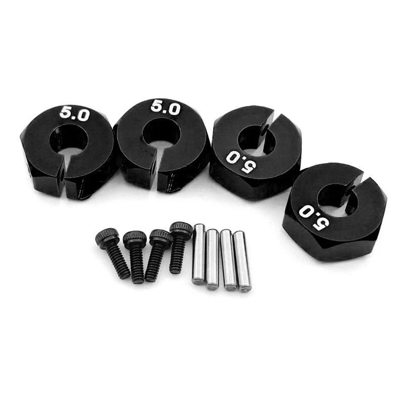 4 Pcs Aluminum 5/6/7mm Thickness Wheel Hex 12mm Drive Hubs With Pins Screws For RC Car Crawler Trucks HSP Tamiya Traxxas Slash