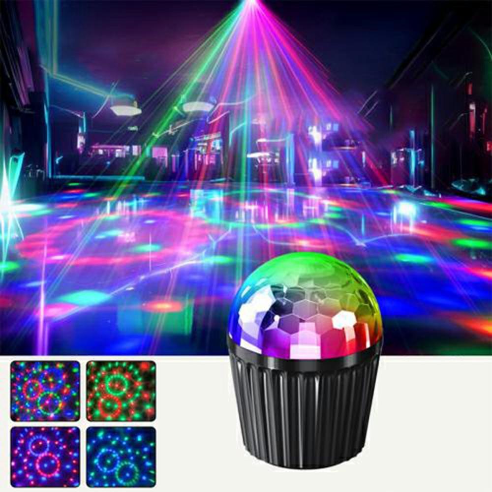 3W Sound Activated Striped Mini Magic Ball LED Light RGB Stage Lamp for KTV Bar (Without Remote)