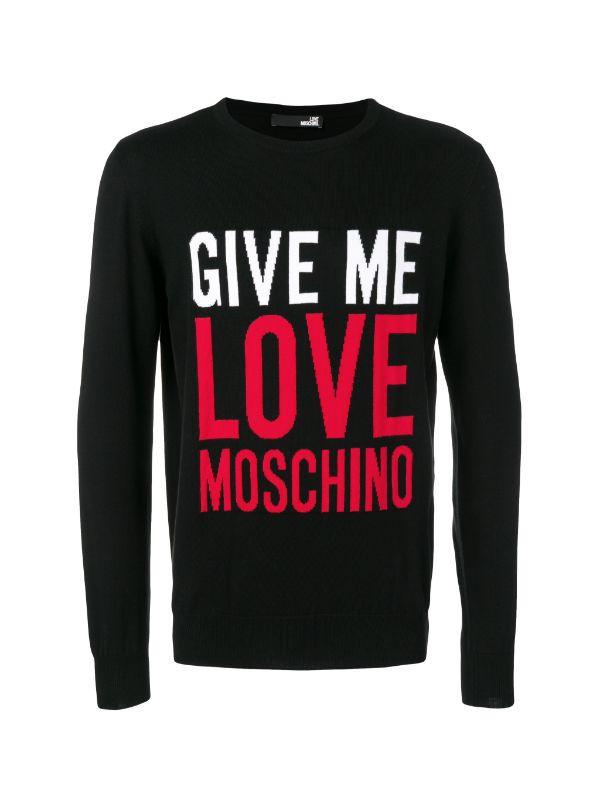 Love Moschino luksusowy męski sweter nero -45%%% - Rozmiar: L