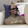HipHop TTravis ScottS Cushion Cover Breathable and skinfriendly linen pillowcase square removable and washable cushion