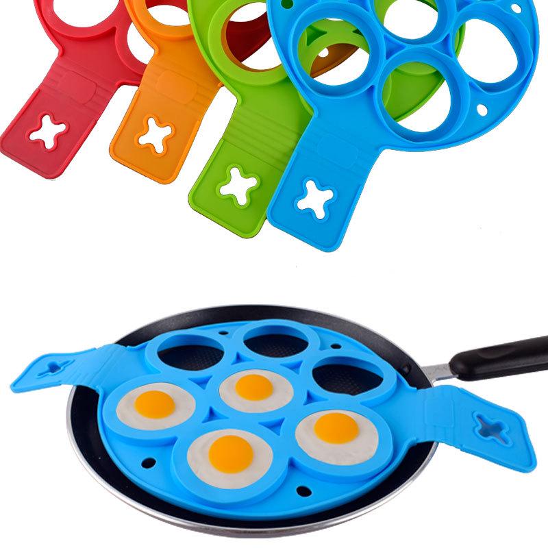 Tianlin Silicone 7-Hole Omelette & Pancake Mold - High Temp Resistant Kitchen Tool