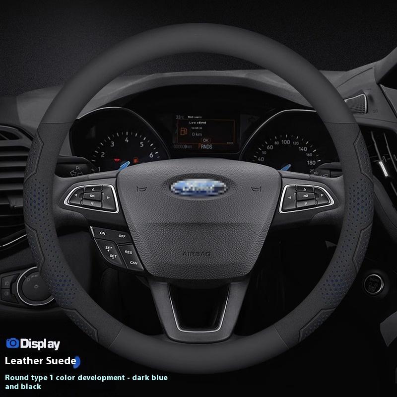 Carbon Fiber Suede Steering Wheel Cover for Ford Focus F150 Mondeo Fiesta Kuga Edge Ecosport Explorer Escape Fusion Car Accessor