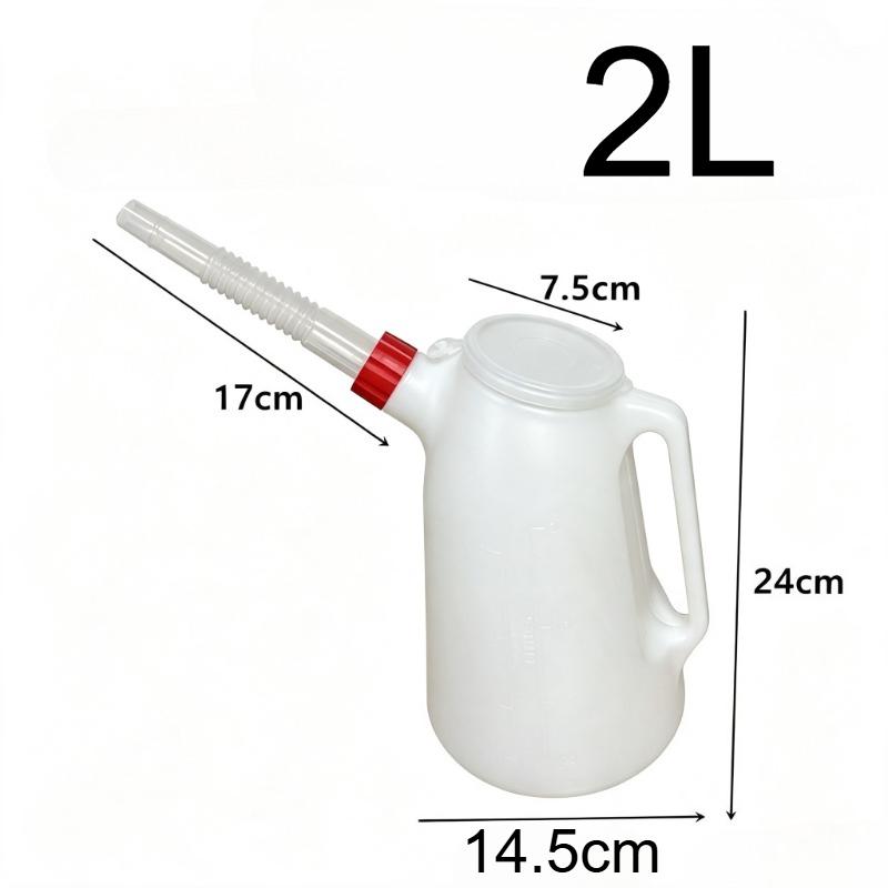 1.2/2/3/4/5L Graduated Oil Jug with Detachable Flexible Long Spout, Anti-Spill Fuel Dispensing Can, Car Engine Filling Tool