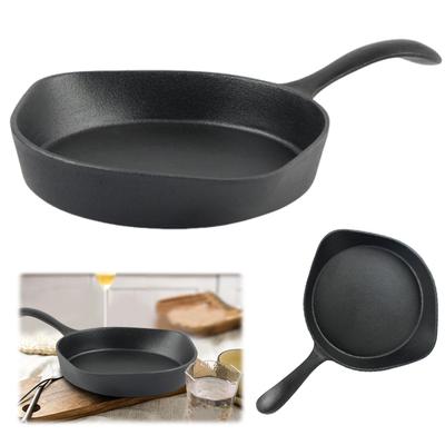 Cast Iron Pan Multi-Purpose Cooking Pot 8.2in One Piece Skillet with Handle Non-Stick Frying Pan for Camping Cooking