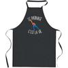 Kitchen Apron - Skating C'est La Vie - Black - Durable Cotton - Breton Print (Made In France)