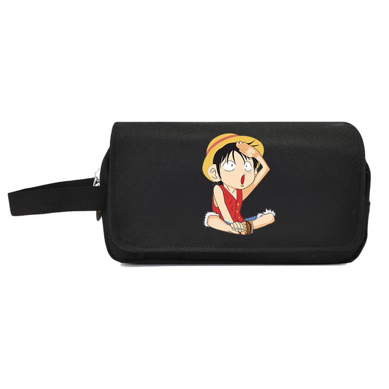 One Piece Large Capacity Pencil Case - Luffy, Zoro, Ace, Law, Sanji Japanese Style Student Stationery Bag