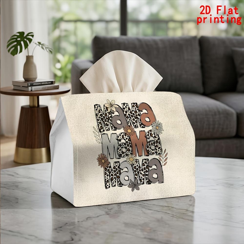 1pc Leopard Print Tissue Box Holder with Lettered Napkin Dispenser - Reusable Suitable for Kitchen, Car, Bedside Table Storage - Compact Desktop for T