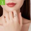 Minimalist S925 Sterling Silver Water Drop Open Ring, Classic Glossy Design Ring Ring
