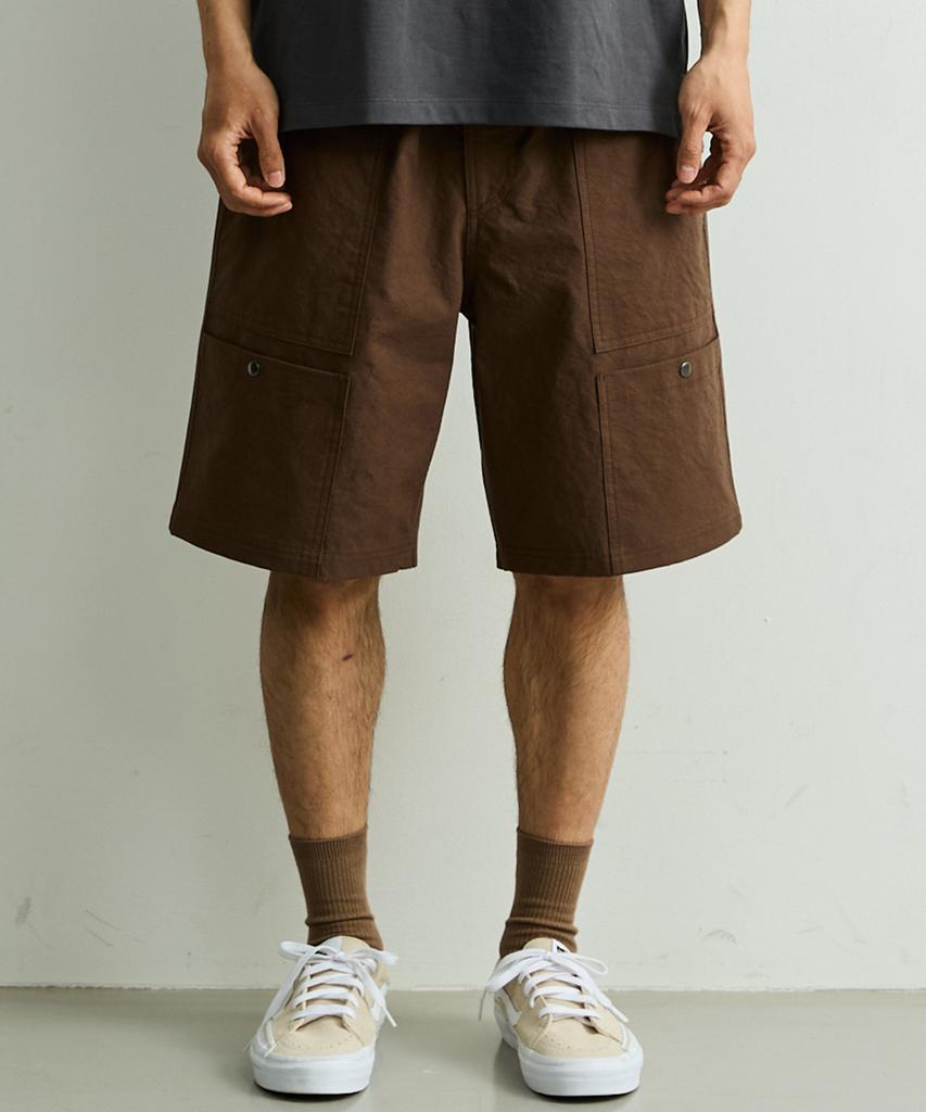 ONNHANS [Five-Length Elastic Shorts] Belted Field Shorts_Brown