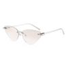 2026 Stylish Retro Cat Eye Rimless Sunglasses - Triangular Design, High-End Look, UV Protection for Women