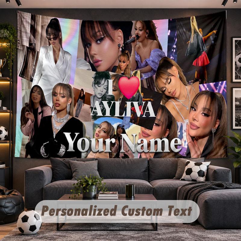 Wall Hanging Tapestry Custom NameAyliva Pattern Personalized Printed Fabric Wall Decor