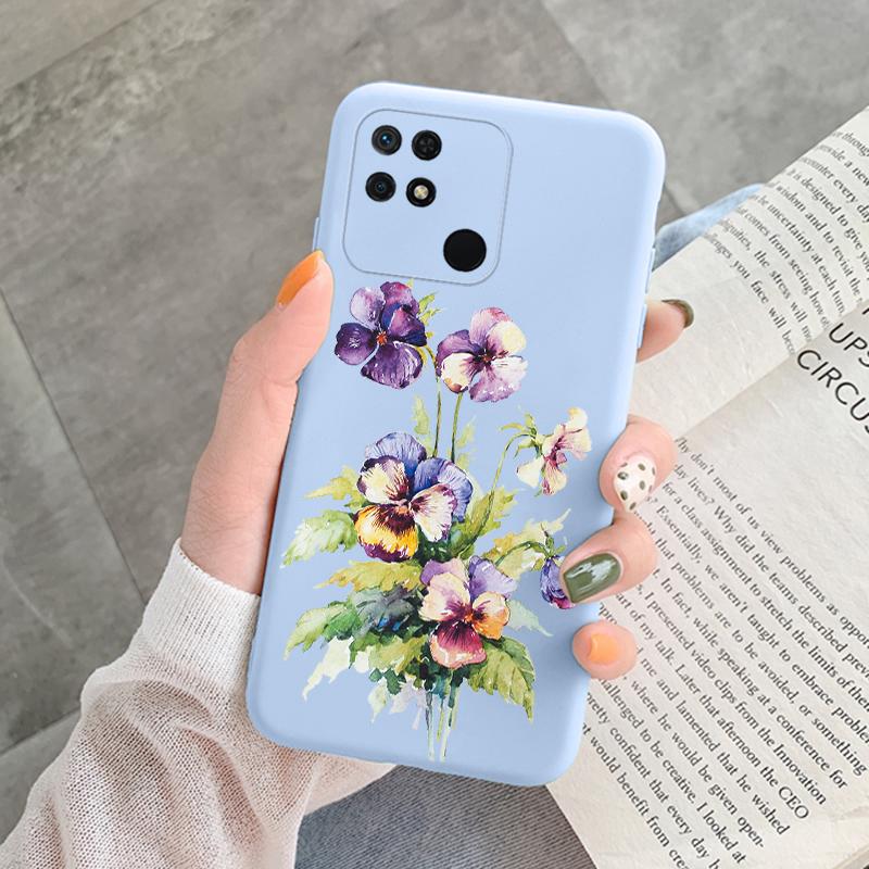 Für Redmi 10C 10 C 10A Hülle Funda Vintage Blumen Blätter Schutzhülle Weiche Capa Für Xiaomi Redmi 10C 13C 14C Bumper Case