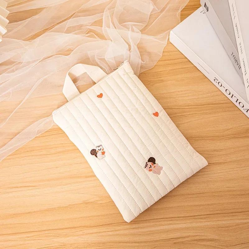 Cotton Mommy Bag Baby Diaper Bag Nappy Caddy Pouch Portable Stroller Storage Bag Cute Bear Embroidery Purse Baby Organizer