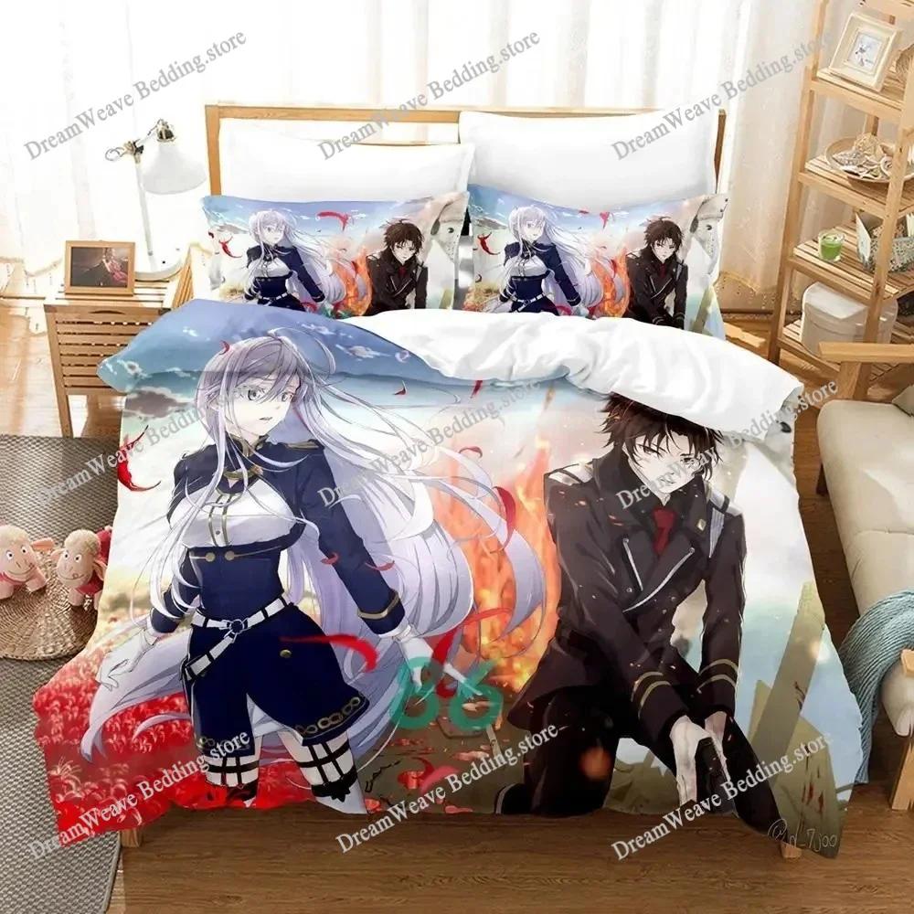 Anime 86 Eighty Six Bedding Set Duvet Cover Bed Set Quilt Cover Pillowcase Comforter King Queen Size Boys Adult Bedding Set963